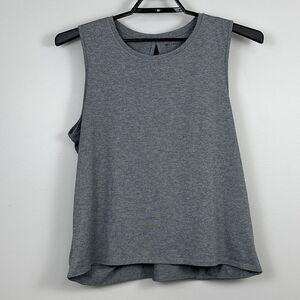 Athleta Gray Open Back Jacquard Sleeveless Top